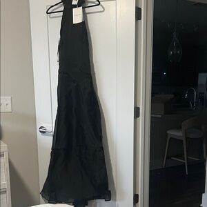 Stylish Black Halter Dress